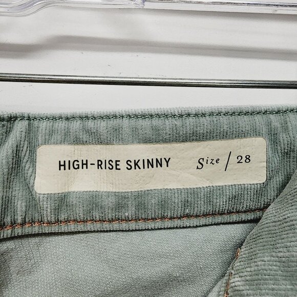 Pilcro Anthropologie corduroy Pants High-Rise Skinny Geen Size 28 - Picture 4 of 11